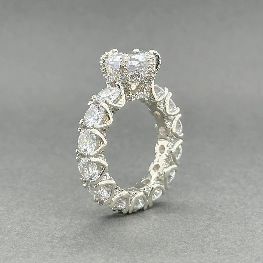 Silver Zirconium Eternity Ring-Sparkling Elegance